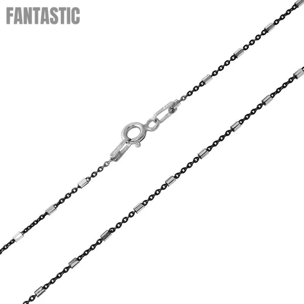 Black Rhodium Plated 925 Sterling Silver Tube 2 DC Link B-W Chain - CH250 RH Fantastic NYC