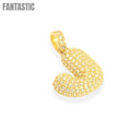 Bubble Letters "J" Pendant | 14K Gold With Cz