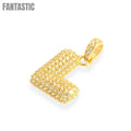Bubble Letters "L" Pendant | 14K Gold With Cz