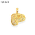 Bubble Letters "P" Pendant With 14K Gold Cz