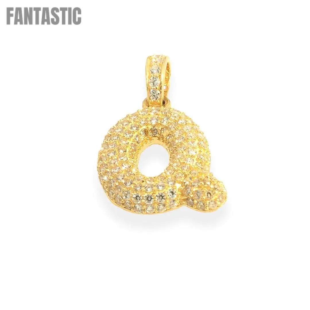 "Q" Pendant With 14K Gold