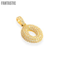 Bubble Letters "Q" Pendant With 14K Gold Cz