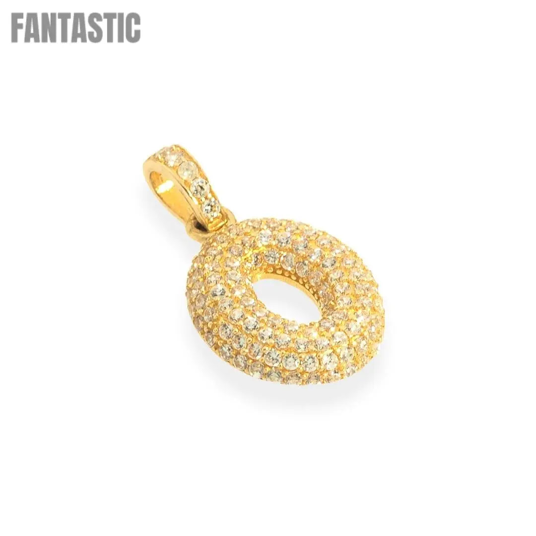 "Q" Pendant With 14K Gold Cz