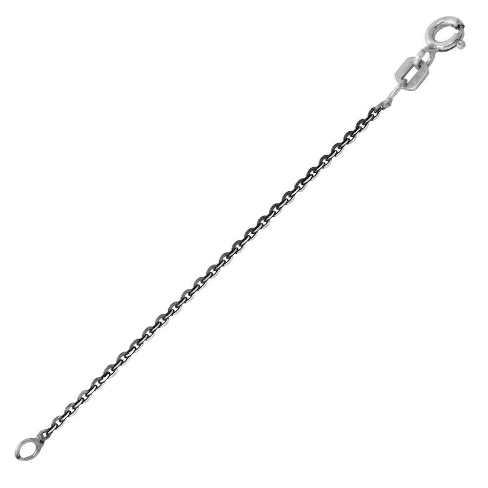 Black Rhodium Plated 925 Sterling Silver Rolo Edge B-W DC 040 Chain or Bracelet - CH254 BLK SPI