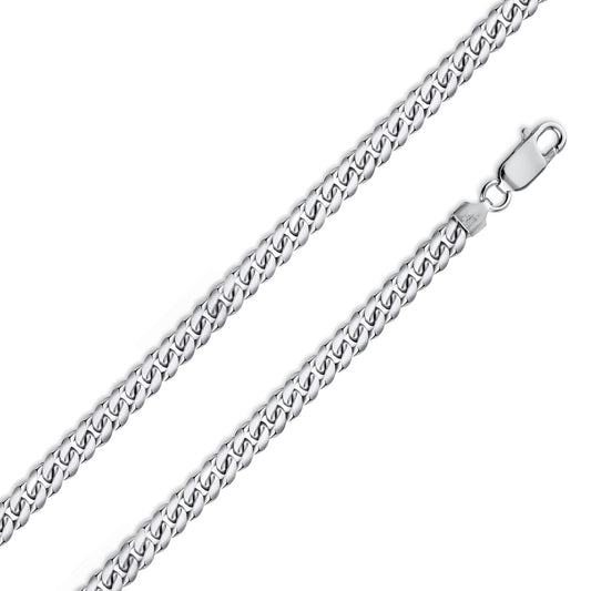 Rhodium Plated 925 Sterling Silver Miami Cuban 150 Chain or Bracelet Link 4.9mm - CH315 RH SPI
