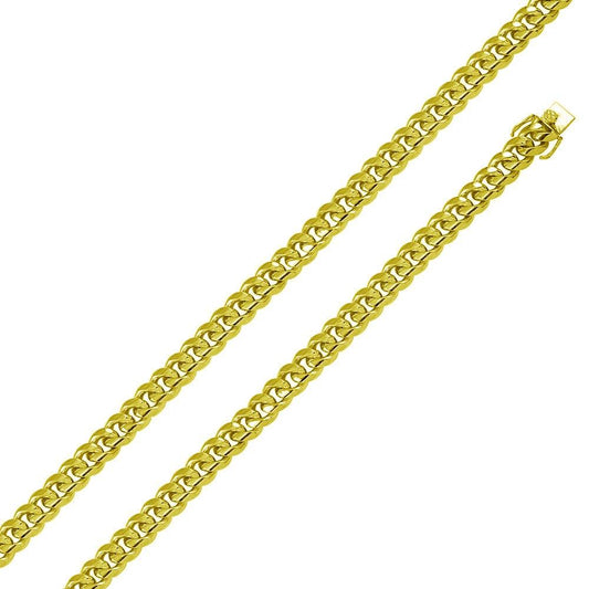 Gold Plated 925 Sterling Silver Miami Cuban Chain or Bracelet 9mm Box Lock - CH486 GP