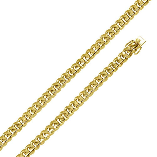 Gold Plated 925 Sterling Silver Miami Cuban 400 Chain or Bracelet Box Lock 12.8mm - CH445 GP