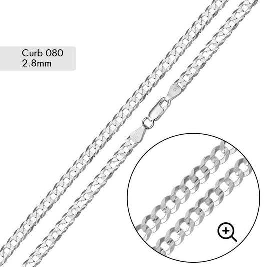 Curb 080 2.8mm Chain or Bracelet - CH615 SPI