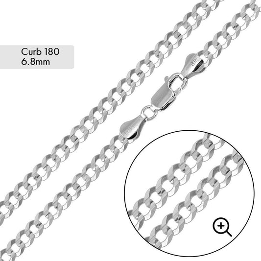 Curb 180 Chain or Bracelet 7.2mm - CH619 SPI