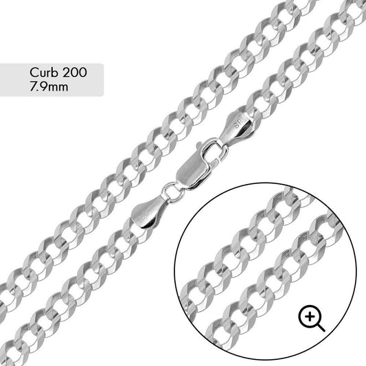 Curb 200 Chain or Bracelet 7.9mm - CH620 SPI