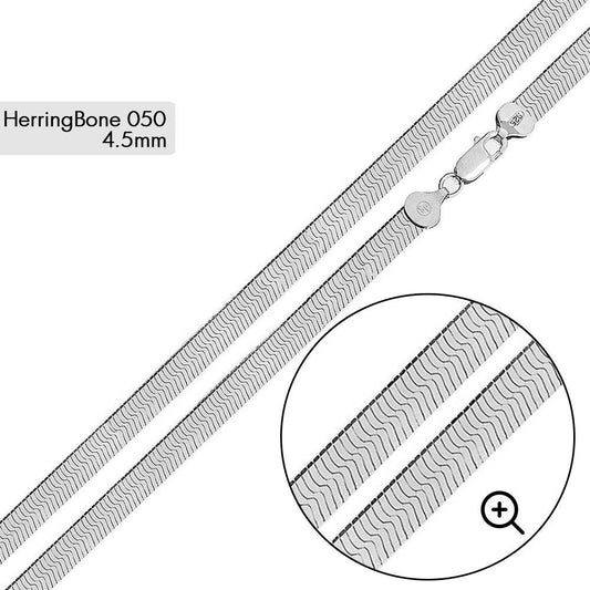 Herring Bone 050 Chain or Bracelet 4.5mm - CH813 SPI
