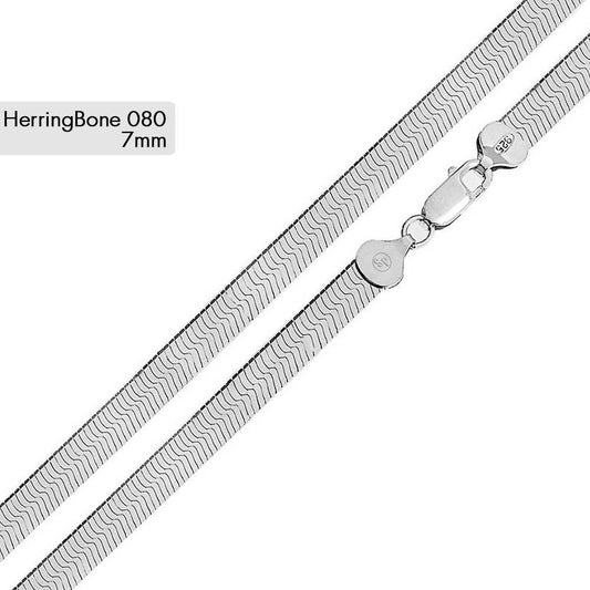 Herring Bone 080 Chain or Bracelet 6.8mm - CH815 SPI
