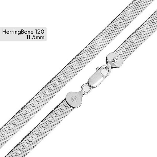 Herring Bone 120 Chain or Bracelet 11mm - CH816 SPI