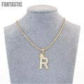 14K Yellow Gold Initial Letter Necklace | Personalized Letter Pendant