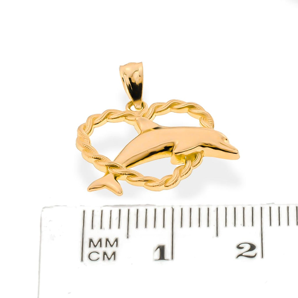 14K Gold Dolphin Pendant