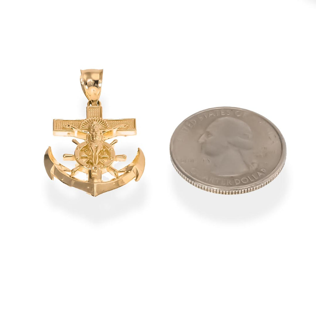 Mariner Crucifix Anchor Cross Pendant