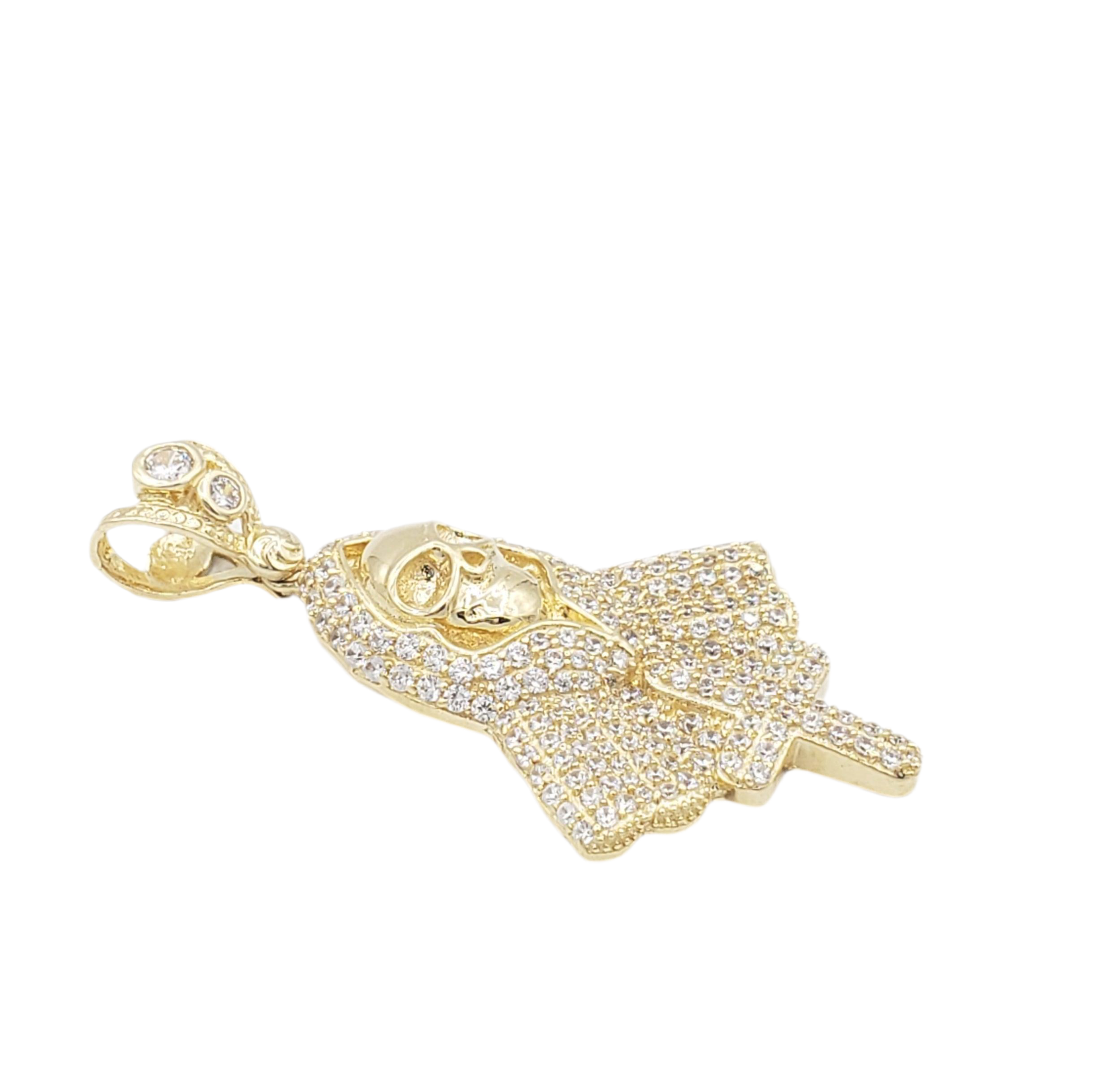 14K Gold- Skull Cross Pendant Fantastic Jewelry NYC