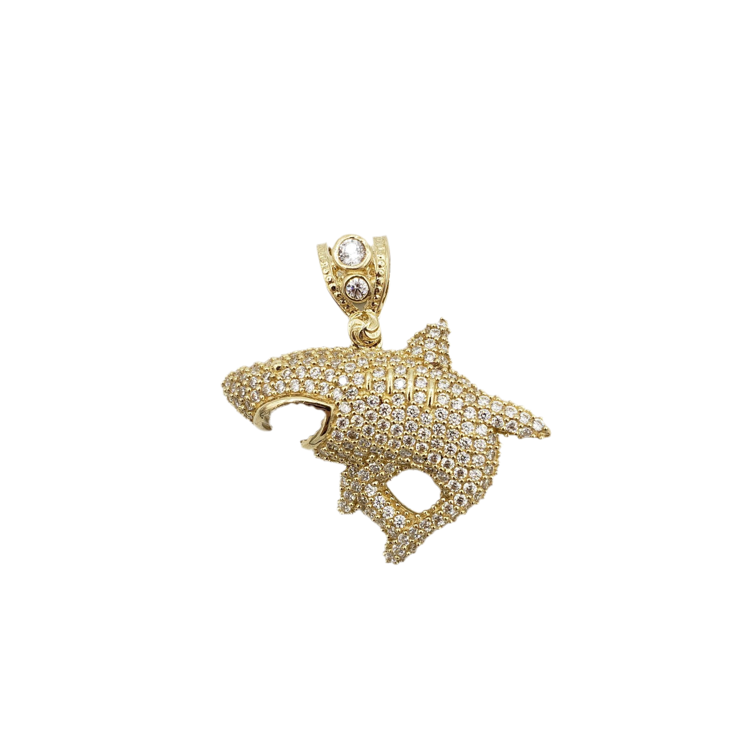 14K Gold Shark Pendant – Dominate with Real Gold Power Fantastic Jewelry NYC