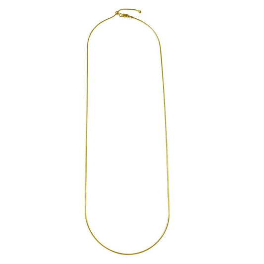 Gold Plated 925 Sterling Silver Round Snake Slider Adjustable Chain Necklace - DIN00012GP SPI