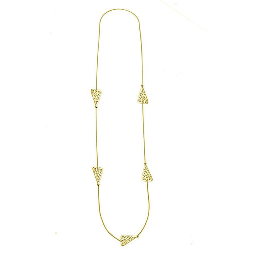 Gold Plated 925 Sterling Silver 5 Heart Necklace - DIN00017GP SPI