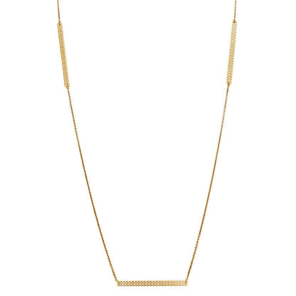 Gold Plated 925 Sterling Silver Diamond Cut Bars Necklace - DIN00019GP SPI