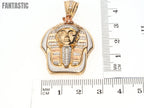 14K gold CZ Pharaoh pendant detail