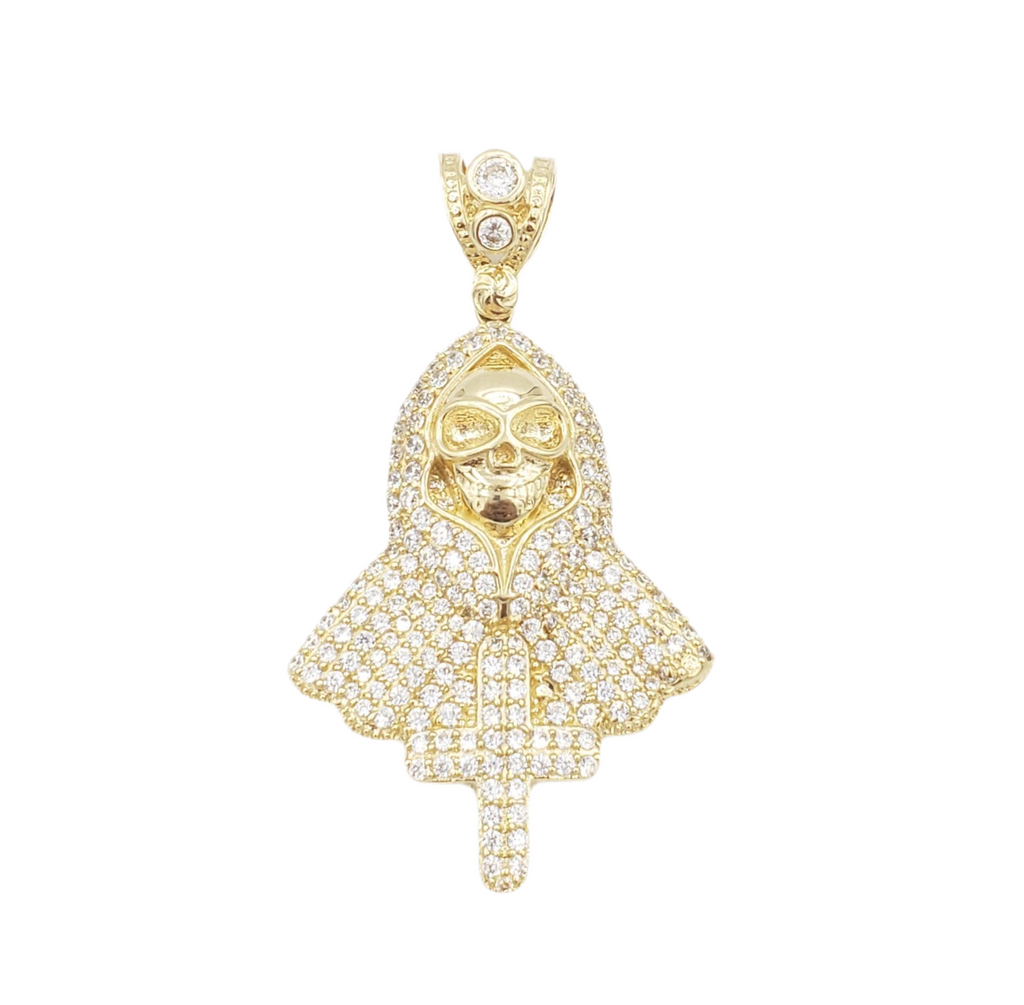 14K Gold- Skull Cross Pendant Fantastic Jewelry NYC