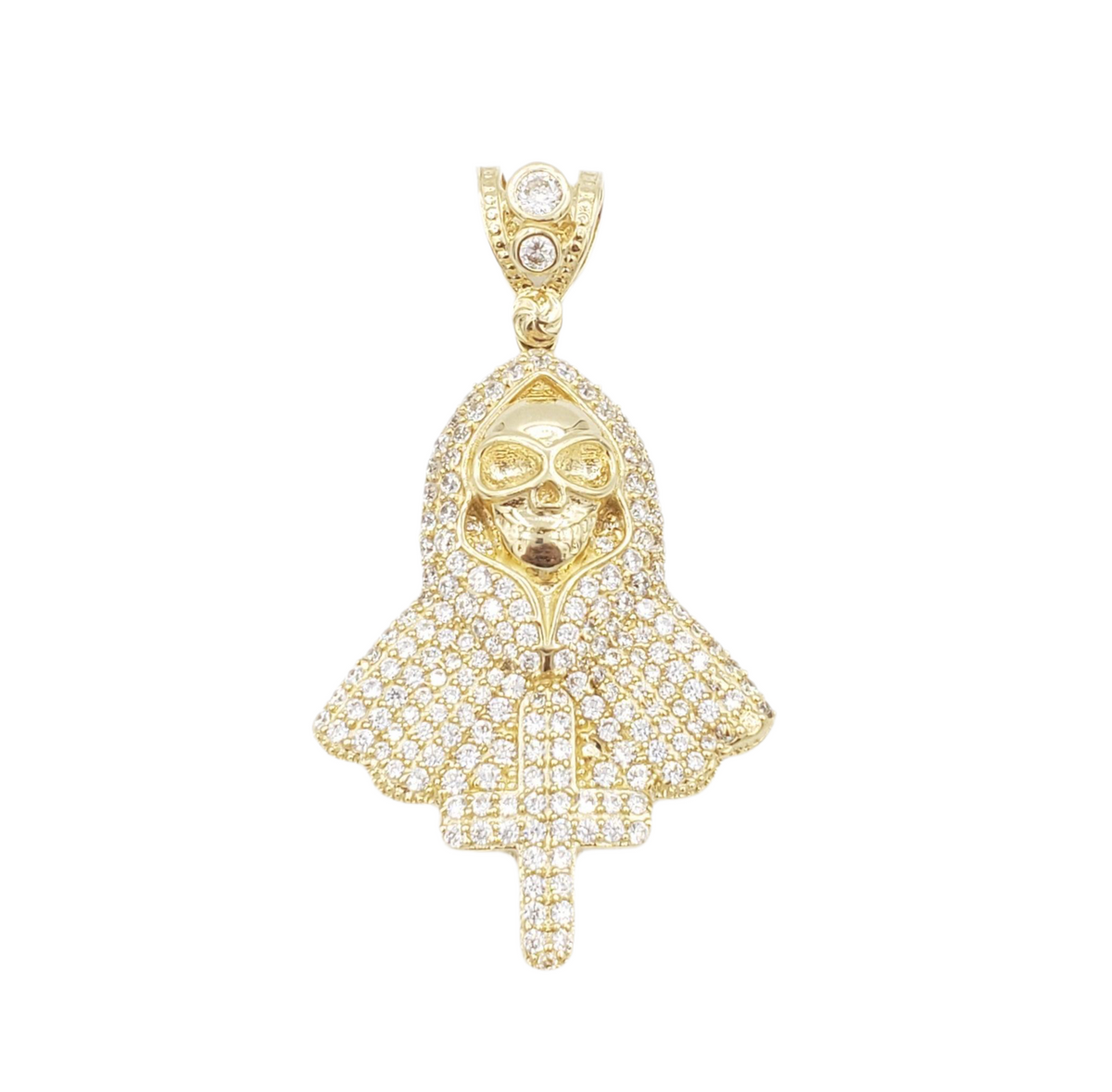 14K Gold- Skull Cross Pendant Fantastic Jewelry NYC