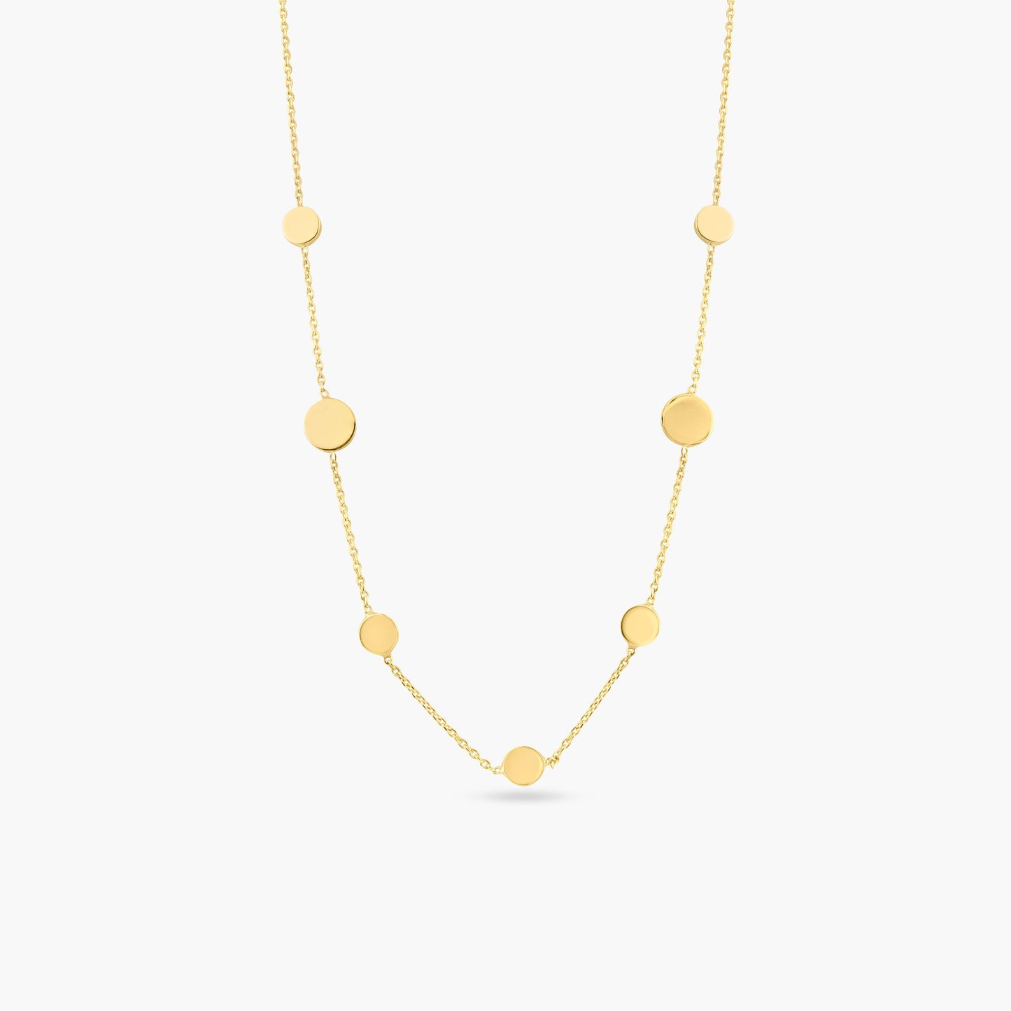 Gold Plated 925 Sterling Silver Disc Chain Necklace - ECN00067GP SPI
