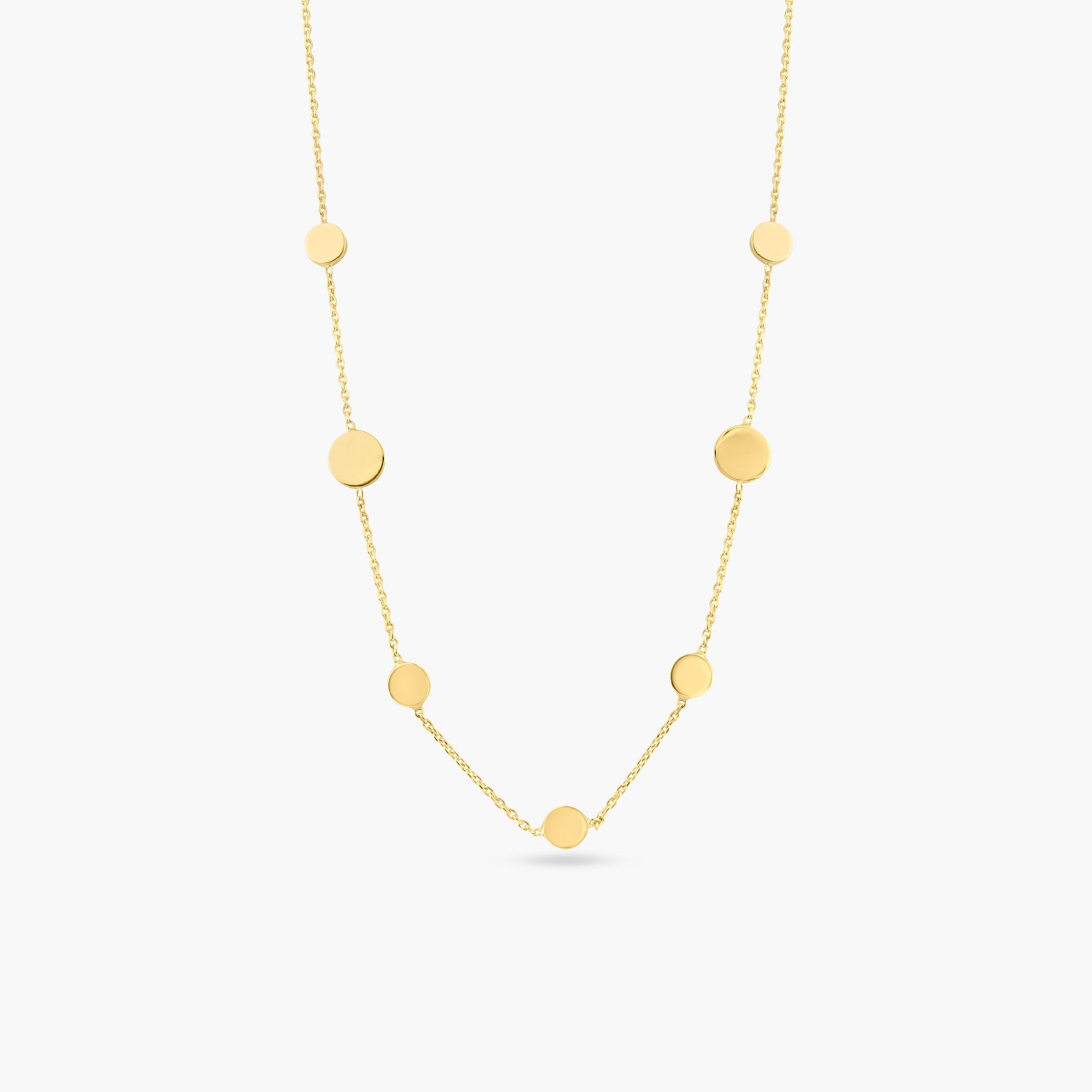 Gold Plated 925 Sterling Silver Disc Chain Necklace - ECN00067GP SPI