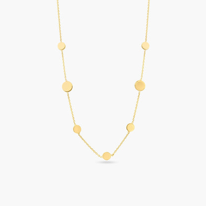 Gold Plated 925 Sterling Silver Disc Chain Necklace - ECN00067GP SPI