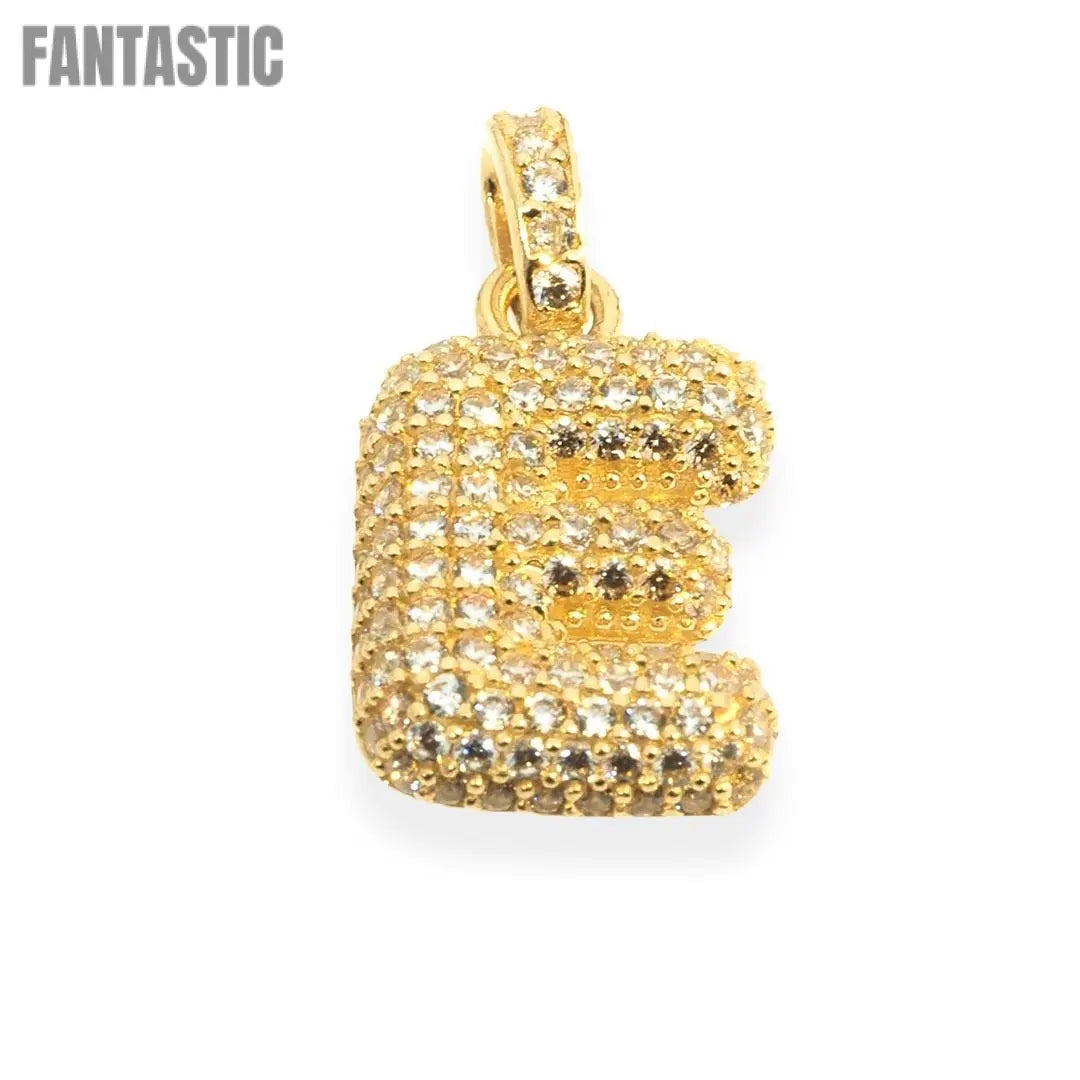 14K Gold "Letter E" Pendant