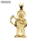 14K gold Grim Reaper pendant additional view