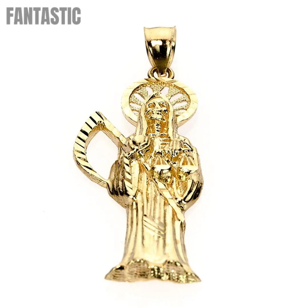 14K gold Grim Reaper pendant additional view