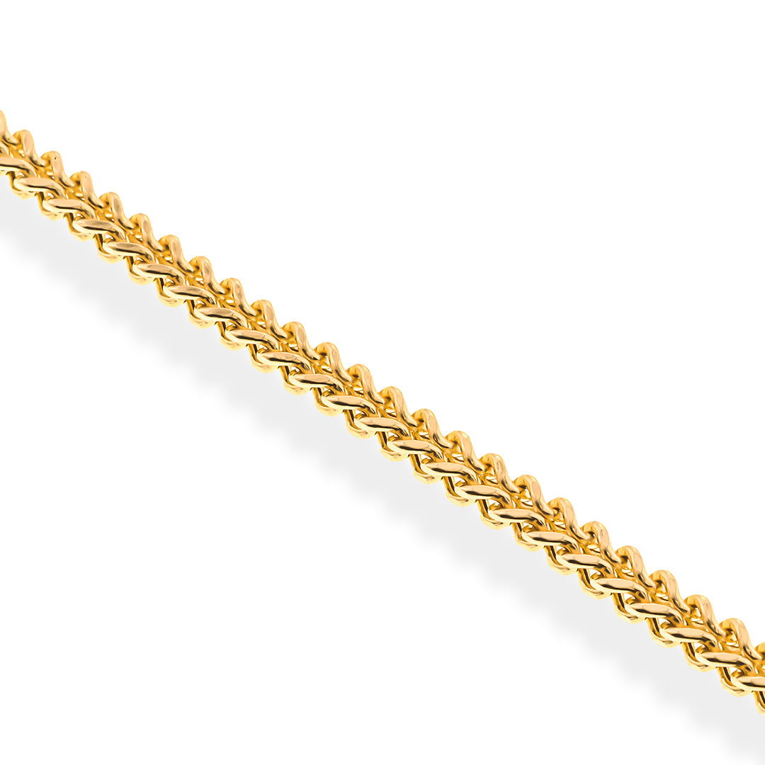 14K Yellow Gold Hollow Franco Chain – 3.9 mm, 28 in