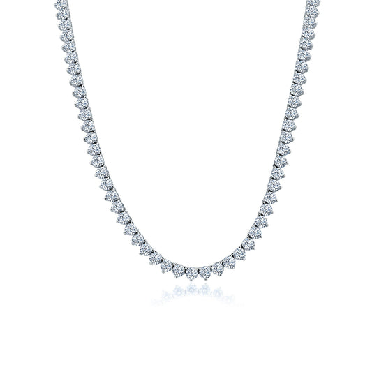 Rhodium Plated 925 Sterling Silver Round Clear 4.8mm 18 inches Tennis Necklace - GMN00209 SPI