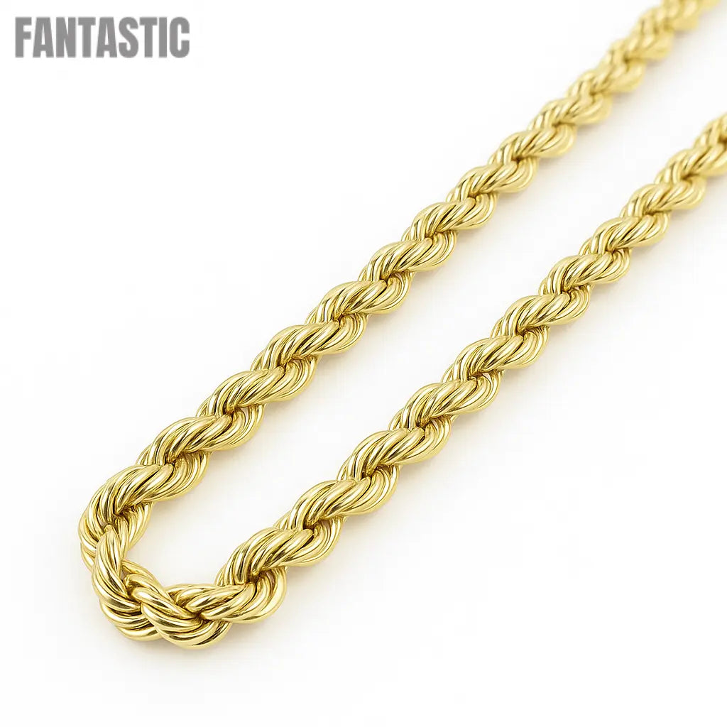 Gold Chain - Mens Hollow Rope Chain 10K/14K Gold - Fantastic Jewelry NYC LLC
