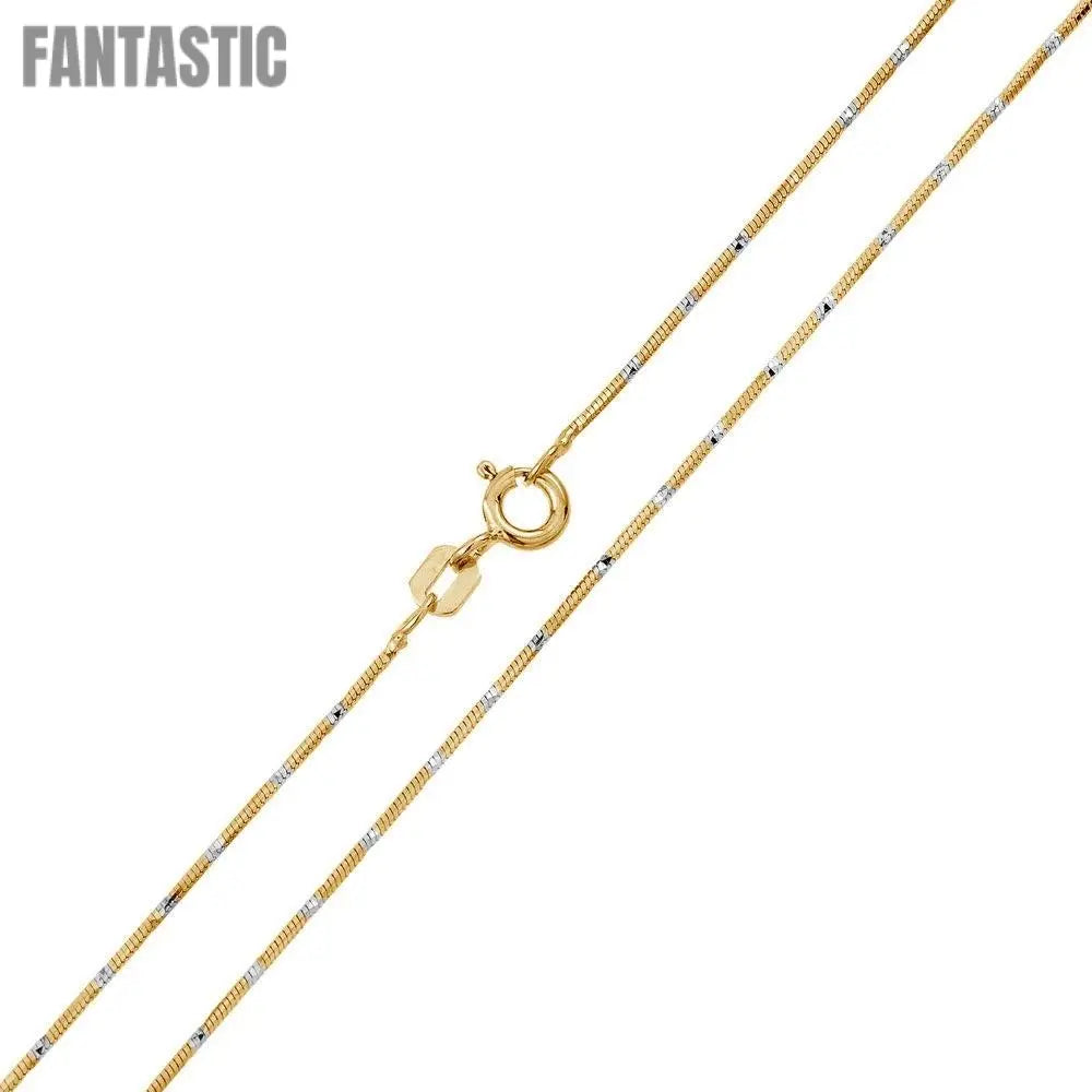 Gold Plated 925 Sterling Silver 8 Sided Snake DC 025 Chain 0.8mm - CH381 GP Fantastic NYC
