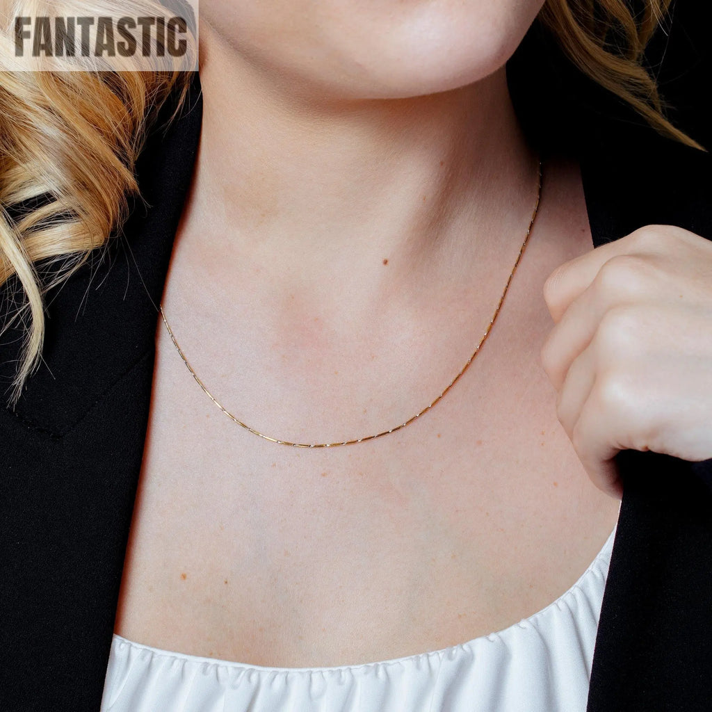 Gold Plated 925 Sterling Silver 8 Sided Snake DC 025 Chain 0.8mm - CH381 GP Fantastic NYC