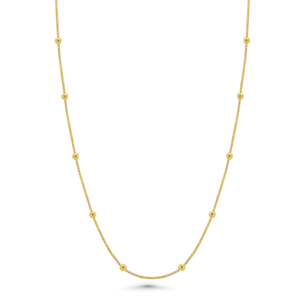 Gold Plated 925 Sterling Silver Box with Bead Chain or Bracelet 0.8mm - CH557 GP Fantastic NYC