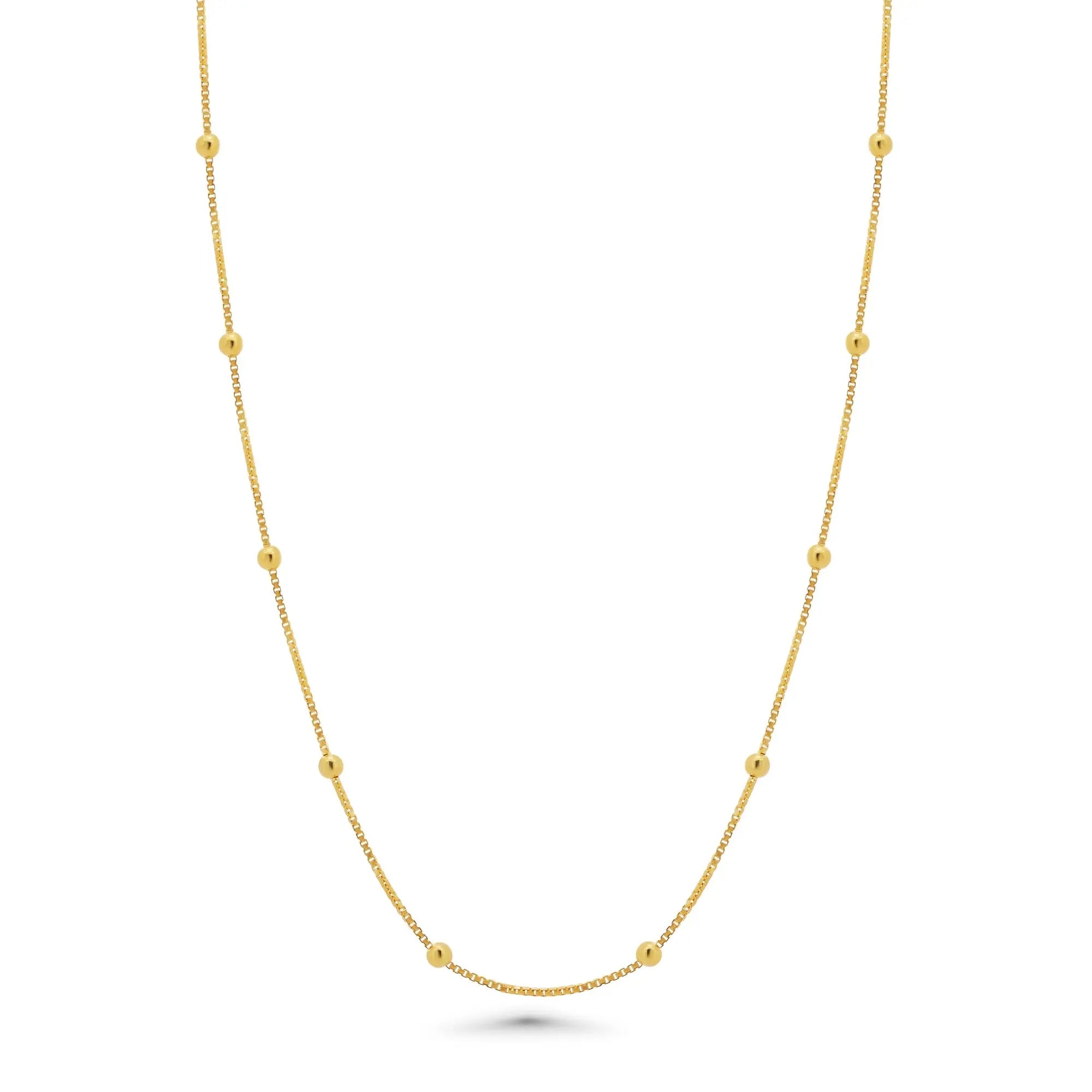 Gold Plated 925 Sterling Silver Box with Bead Chain or Bracelet 0.8mm - CH557 GP Fantastic NYC