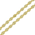 Cadena o pulsera de eslabones ovalados con circonitas y baño de oro de plata de ley 925 de 10,5 mm - CHCZ114 GP