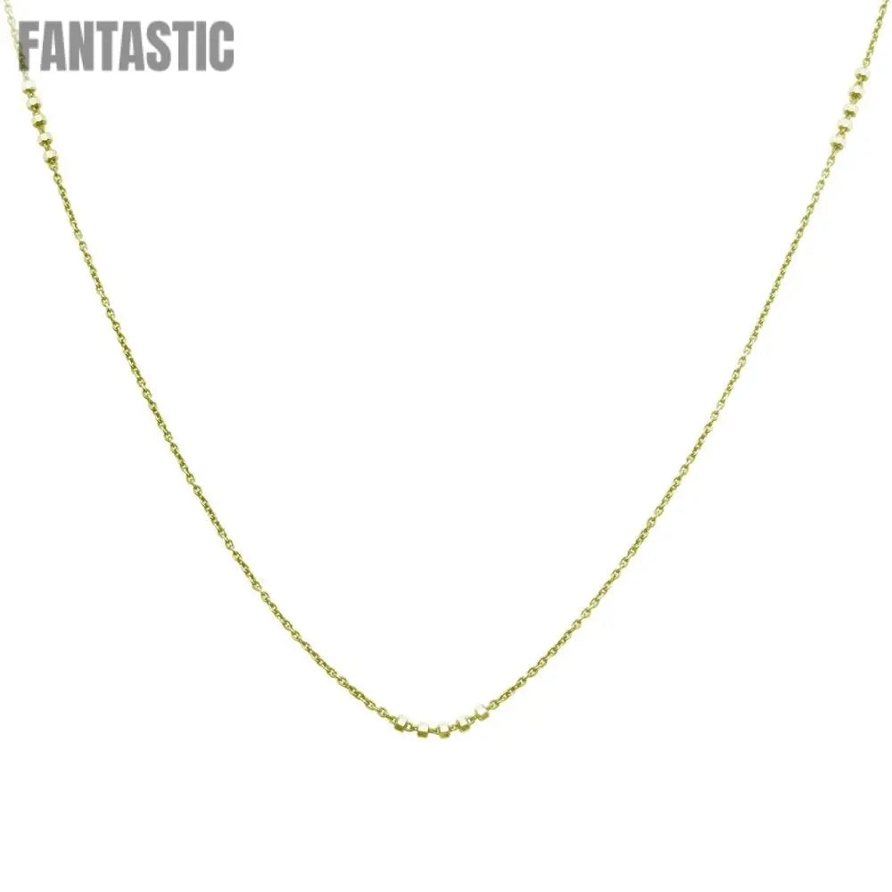 Gold Plated 925 Sterling Silver DC Beaded Chain Necklace - CHN00002GP Fantastic NYC