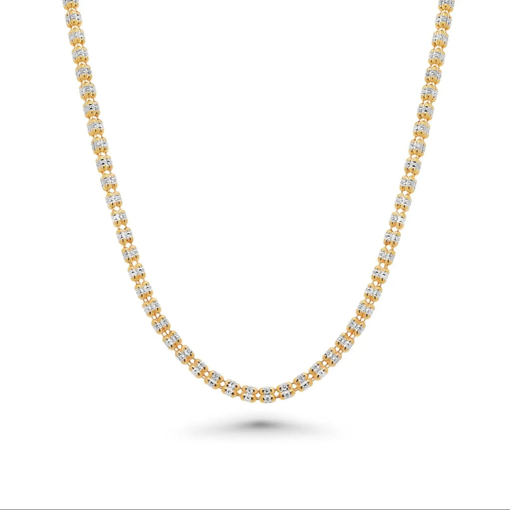 Gold Plated 925 Sterling Silver Ice 3 Sided Diamond Cut 180 3.6mm Chain or Bracelet - CH488GP Fantastic NYC