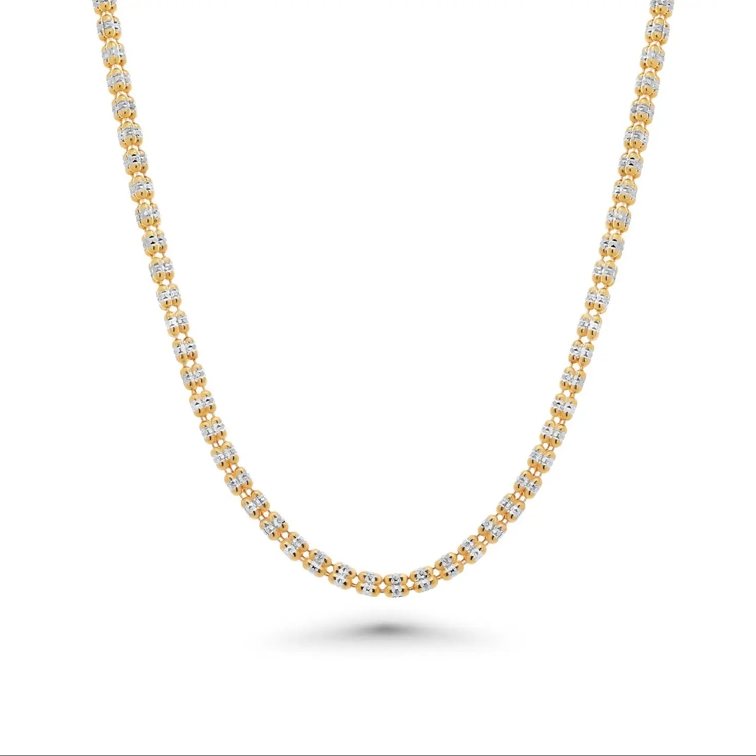 Gold Plated 925 Sterling Silver Ice 3 Sided Diamond Cut 180 3.6mm Chain or Bracelet - CH488GP Fantastic NYC