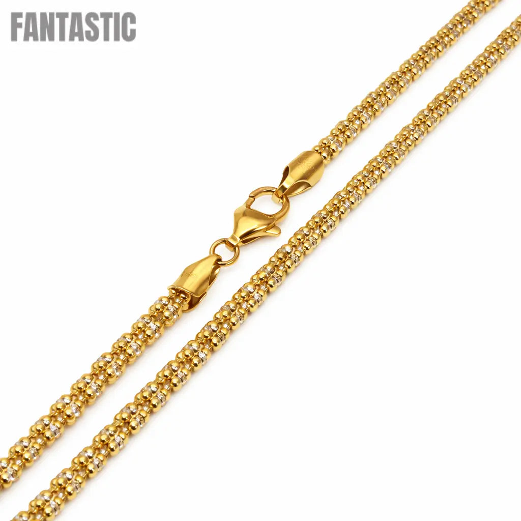 Gold Plated 925 Sterling Silver Ice 4 Sided Diamond Cut 180 3.6mm Chain or Bracelet - CH489GP Fantastic NYC