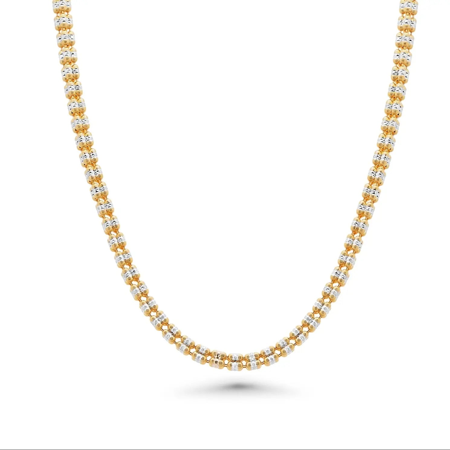 Gold Plated 925 Sterling Silver Ice 4 Sided Diamond Cut 180 3.6mm Chain or Bracelet - CH489GP Fantastic NYC