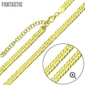 Gold Plated 925 Sterling Silver Miami Cuban Chain Link with Extension 6.5mm - CH478 GP