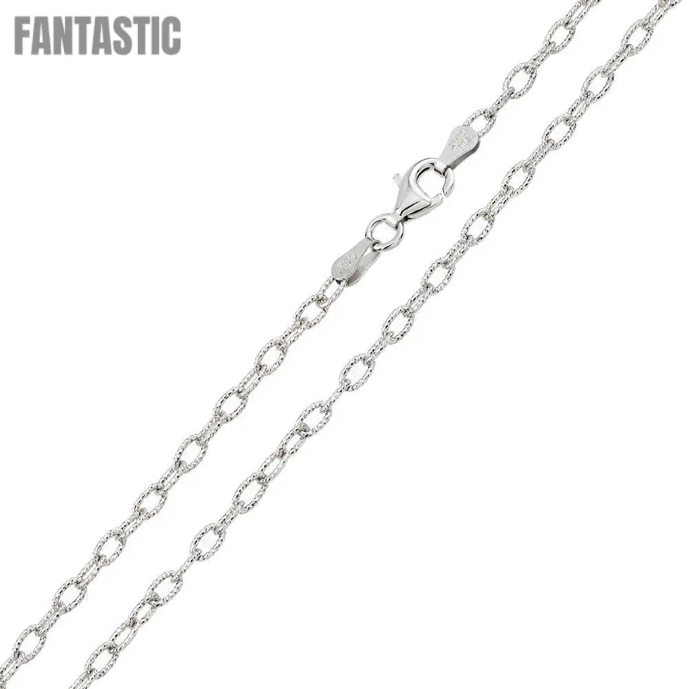 High Polished 925 Sterling Silver Wire Oval Loop 060 Chain 2.8mm - CH738 Fantastic NYC