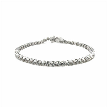 Rhodium Plated 925 Sterling Silver Round Moissanite 2.25mm Tennis Bracelet - MGMB00077 Fantastic Jewelry NYC